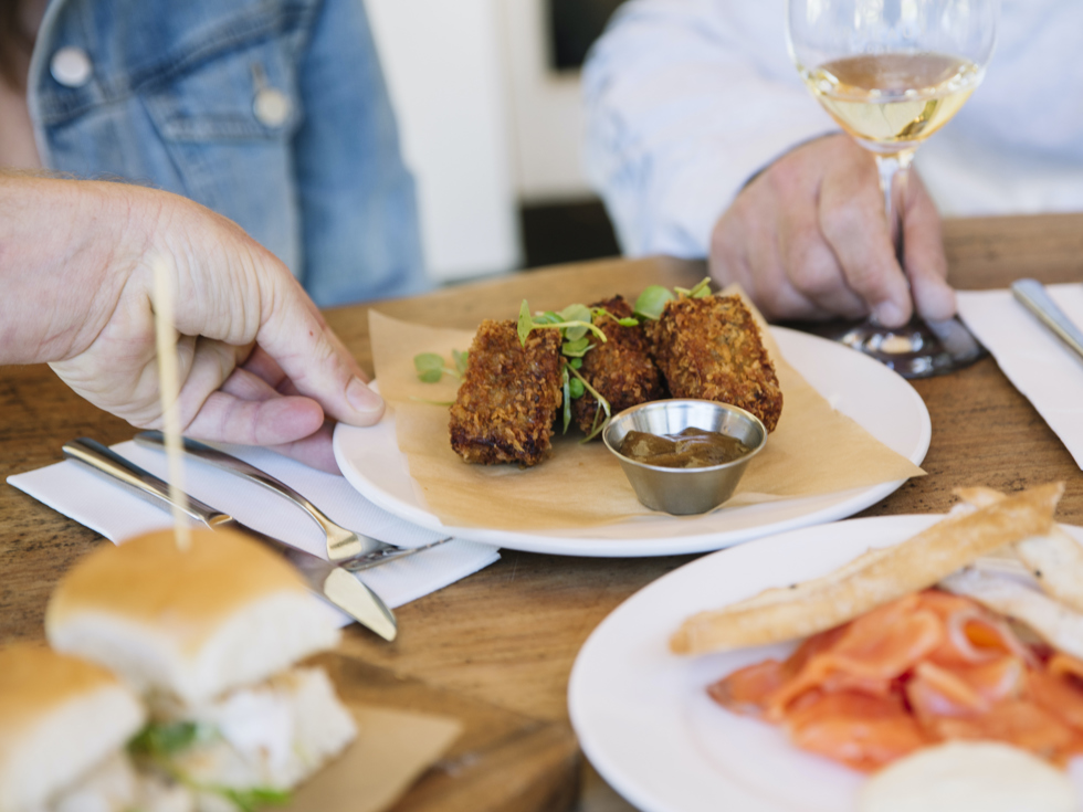 A selection of dishes served at Furneaux Lodge in the Marlborough Sounds, New Zealand.